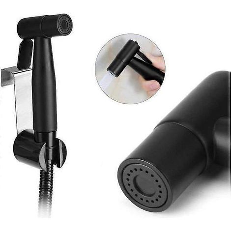 Robinet utilitaire noir pour évier à vadrouille, eau froide simple, en acier inoxydable G12, pour sous-sol, balcon, buanderie/salle de bain. (1/5)