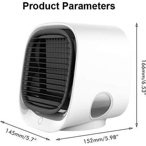 Ventilateur de bureau portable rechargeable par USB, silencieux et humidificateur, idéal pour la maison, le bureau, la résidence étudiante ou les voyages.
