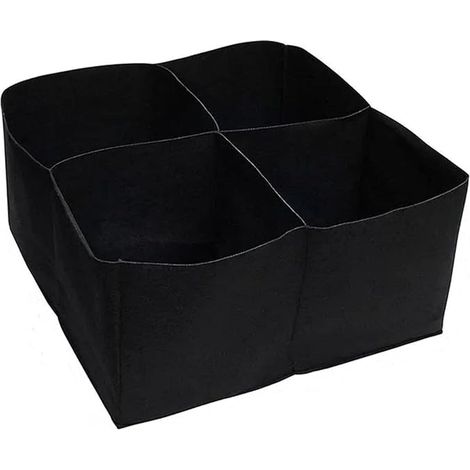 Garden Grow Bed Rectangular Raised Beds Large Planting Bag Divided Square Container Fabric Grids Grow Bags for Multiple Vegetables Flowers Garden Black (1/5)