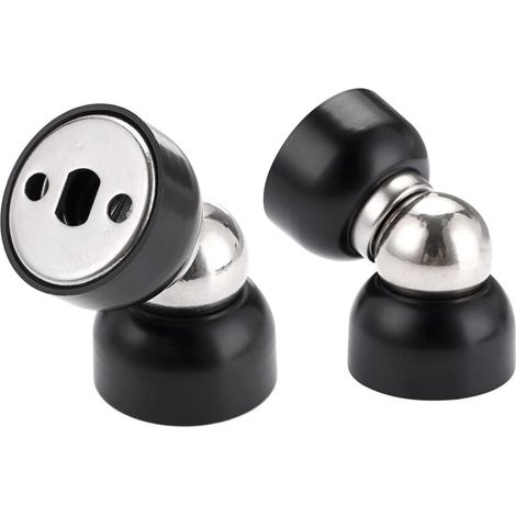 Lot de 2 butées de porte magnétiques en acier inoxydable – Fixation avec vis – Diamètre 3,4 cm – Pour chambre, salle de bain, cuisine, bureau (1/5)