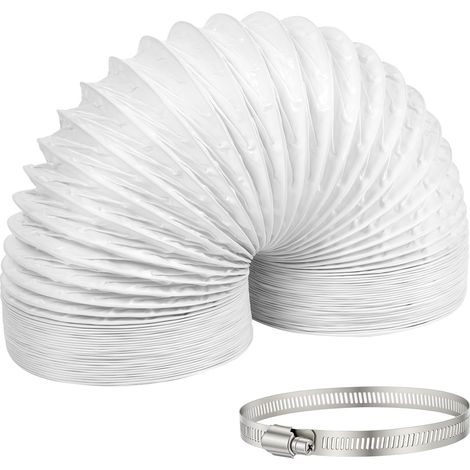 Tube Evacuation Climatiseur Mobile,Tuyau Ventilation en PVC, Ø150 mm tuyau d'évacuation d'air flexible avec Collier de Serrage inox, pour Climatisation Sèche-Linge Extracteur D'Air(3M) (1/5)