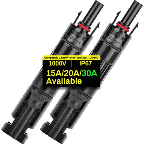 2 Connecteurs Diode 30A Solaire – Diodes Bloqueo 15/20/30A 1000V, Protection Retour Courant, Connecteurs Solaire IP67 Diode Anti-Hot Spot, Câblage Photovoltaïque DIY (1/5)