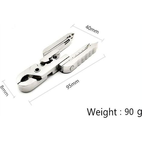 Pince à outils multifonctions Mini pliable à chaîne-portable Mini Tournevis combiné extérieur, décapsuleur et tournevis et extracteur de fil et règle en pouces et pince pour carte SIM 15 à 1 MOONSTARS (1/4)