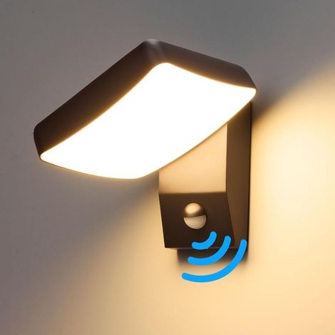 Wall wall-mounted LED outdoor with detector of movement Power 24W IP65 waterproof Panel pivot 340° Black (1/4)