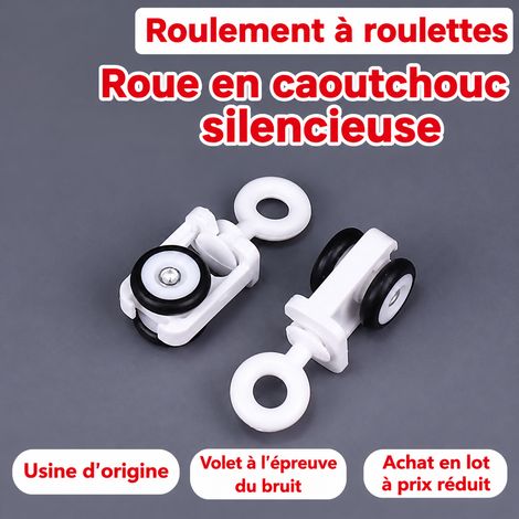 Galet silencieux à roulette noire en caoutchouc pour rail de rideau électrique motorisé 3,6 g – Livraison gratuite (1/5)