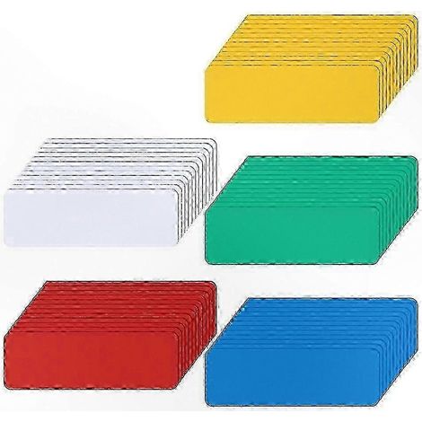 Étiquettes magnétiques réutilisables pour tableaux blancs, lot de 60 badges imperméables et effaçables à sec, étiquettes de nom adhésives pour identification durable (1/5)