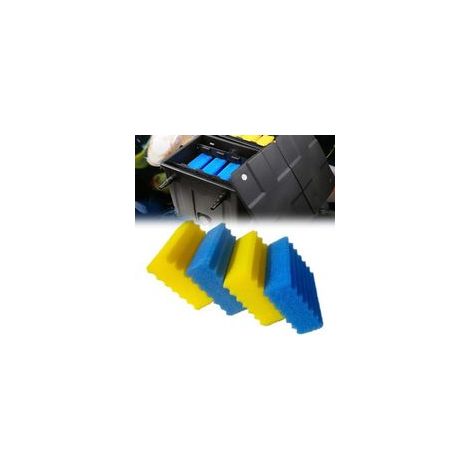 4-teiliges Set CBF350 Teichfilterschwämme – Effektiver biologischer Filterschaum, einfache Reinigung und Austausch, feine, grobe und gelb-blaue Schwämme für den CBF-350 Teichfilter (1/4)