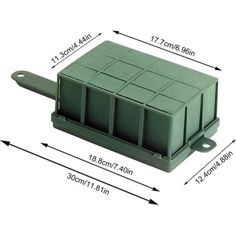 Cage en mousse florale rectangulaire avec poignée, idéale pour les compositions florales fraîches. (1/5)