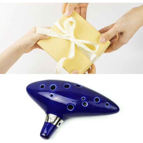 Ocarina Alto Do en Céramique 12 Trous, Instrument à Vent pour Débutants avec Étui et Dragonne - Idée Cadeau Musical (1/5)