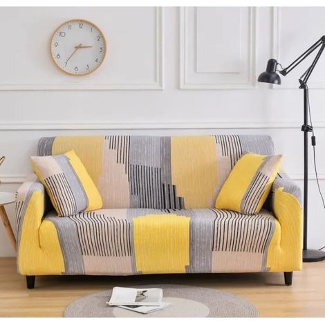 Housse de Canapé Extensible 4 Places,Revêtement de Canapé Couverture de Canapé avec Accoudoirs (4 Places,1 Pièce) (1/4)