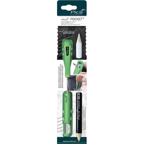 PICA Crayon universel noir et blanc + porte crayon - 505/03
