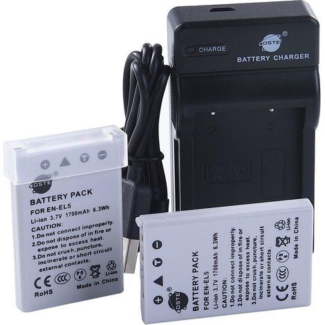 en-EL5 Batterie Li-ION et Chargeur Micro USB Compatible avec P510 P520 P530 P5100 P6000 S10 P3 P4 P80 P90 P100 P500 (1/5)