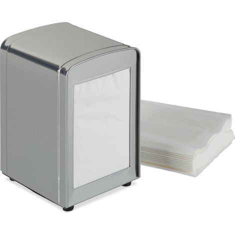 5x Portatovaglioli da Bar, Retrò, Salviette Piccole, per Gelaterie, Caffè, Bistro, HxLxP: 15x9,5x11, Argentato (1/5)