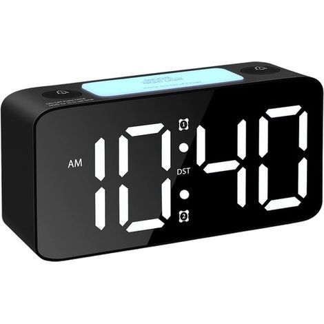 Digital Alarm Clock - Extra Loud Volume - RGB Night Light - Adjustable Volume - With USB Charger - Suitable for Deep Sleepers - Adults/Children - Black - Standard Size - 1 Piece