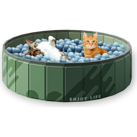 Plateau à balles pour chats - Nid à balles pliable de 81 cm pour chats - Parc à balles d'intérieur et d'extérieur - Contient 400 balles de 7 cm (1/5)