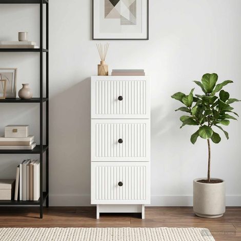 vidaXL Mobile con Cassetti Bianco 33 x 34,5 x 90 cm (1/5)