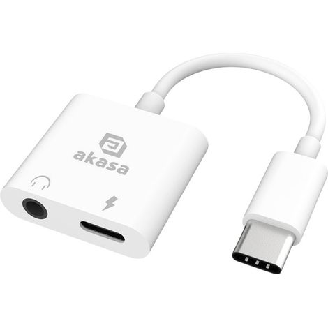 Akasa USB-C®, audio Adaptateur [1x USB-C® - 1x Casque (jack 3,5 mm), USB-C® femelle (Power Delivery)