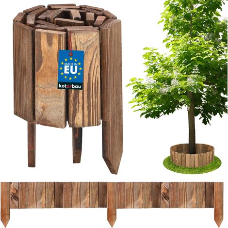 KOTARBAU® Bordure Jardin Exterieur Bois - 110 x 15 cm - Cloture Bois Jardin - Brun - Palissade Flexible - Décoration Jardin (1/5)