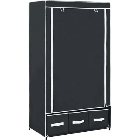 vidaXL Armario de tela negro 87x49x159 cm (1/5)