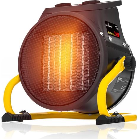 Chauffage Soufflant Thermoventilateur Électrique Pour Chauffage Rapide 2000 W Thermostat 3 Niveaux Ajustement D'inclinaison Poignée De Transport Idéal Pour Petits Espaces (1/5)