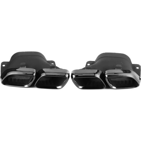 Embouts d'Échappement Quad pour Mercedes Classe C W205 S205 C205 A205 et Classe S (2015-2018) - Noir Chromé (1/4)