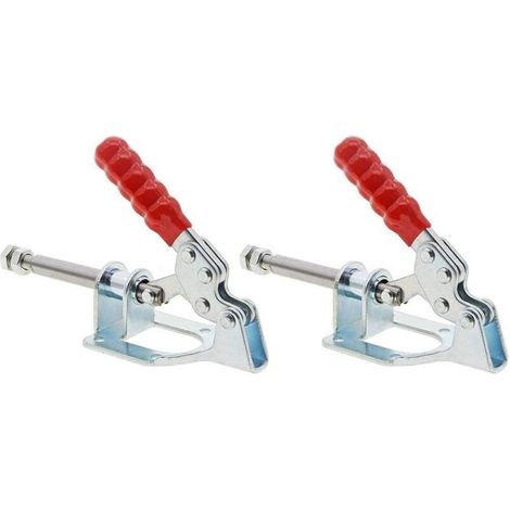 2PCS 32mm Pince à Bascule GH-302-F, Loquet De Maintien Push Pull Action Outil À Main 136kg Capacité Pince-traction Pièce Soudage Antidérapant Poignée Rouge Pince Pour Soudure Réparation (1/5)