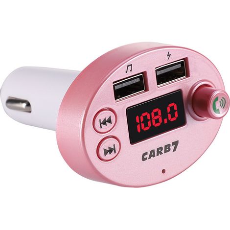 Car MP3 Bluetooth Player with ABS, Cigarette Lighter Type, B7 Bluetooth Hands-free Car Playback - Pink (1/3)