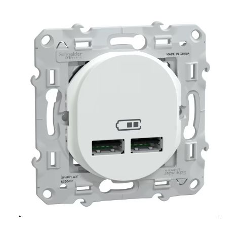 Ovalis - double chargeur USB A+A 10,5W - Blanc (S320407) (1/5)