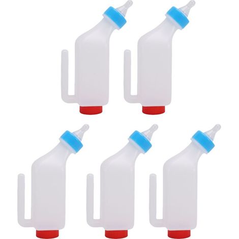 Dicke Trinkflasche für Lämmer und Ziegen, 5 Stück, mit Schnullerhalterung, für Nutztiere, 500 ml (1/5)