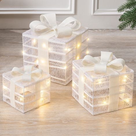 Cotton & Hessian Christmas Parcel Lights (1/5)