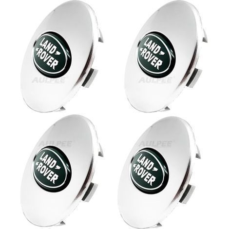 Enjoliveur de moyeu avec logo central 62 mm en ABS compatible avec les accessoires Land Rover (LR vert chromé) (1/4)