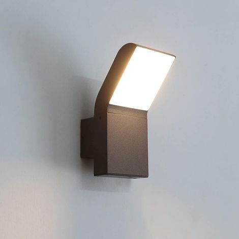 Applique murale extérieure LED moderne, 9 W, étanche, noire, idéale pour cour, porte, jardin, allée, 1020 lm, blanc chaud (1/5)