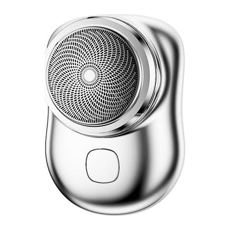 Mini rasoir électrique rechargeable USB, rasoir de voyage, format de poche, utilisable sur peau sèche ou humide (argenté) (1/5)