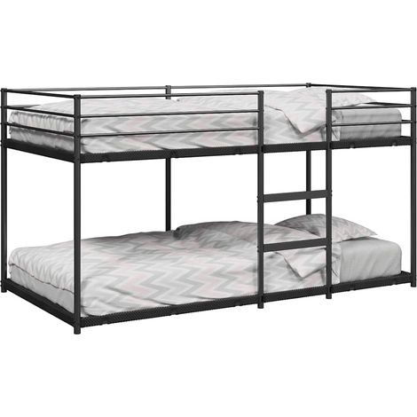 Etagenbett ohne Matratze Schwarz 90x200 cm Stahl