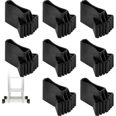 8 pièces de pieds de remplacement pour échelle, embouts antidérapants pour échelle, housses de pieds pour échelle, noir, accessoires pour échelles télescopiques, échelles à échelons, échelles (1/4)