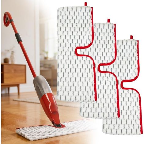 Lingettes microfibre pour balai 3 pièces — Tampons réutilisables compatibles avec Vileda et O-Cedar ProMist MAX, nettoyage humide et sec sans rayures (1/5)