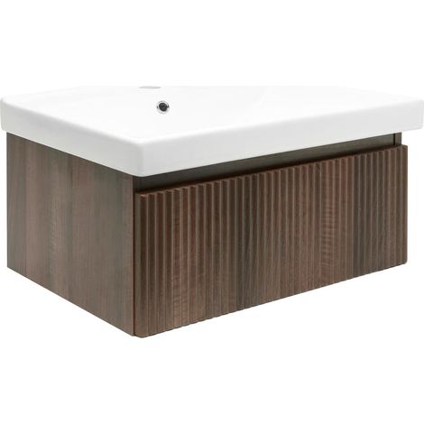 Swiss Aqua Technologies Badezimmermöbel mit Waschbecken SAT Evolution 78x30x44,8 cm Nussbaum matt (SATEVO80NAU1)