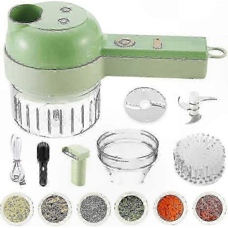 Hachoir électrique sans fil, mini hachoir portable pour ail et légumes avec brosse de nettoyage pour gingembre, poivre, oignons (1/5)