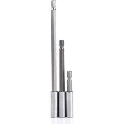 Porte-embout Magnétique - Extension de Tournevis 1/4 Pouces - Longueurs 60 mm 100 mm 150 mm - Pour Visseuse et Tournevis Manuels - Lot de 3 (1/5)