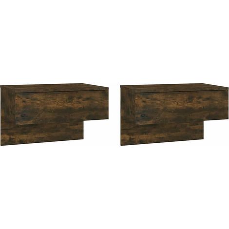 Maison Exclusive - Mesita de noche de pared 2 unidades color robl (1/5)