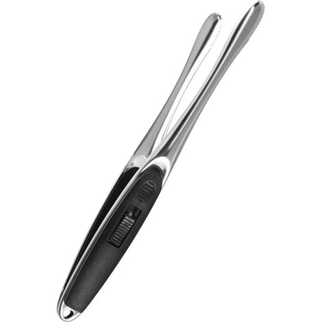 Pince à barbecue de 25 cm en inox, prise en main confortable, multiusage, pour le camping et la cuisine en plein air. Métal résistant chaleur (1/5)