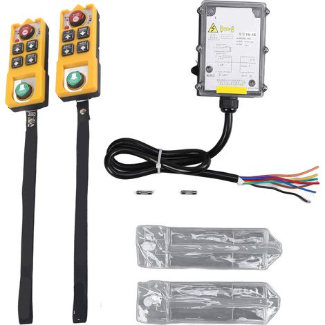 Télécommande palan électrique 2 boutons interrupteur étanche ABS coque AC 380V grue portique commande sans fil (1/5)