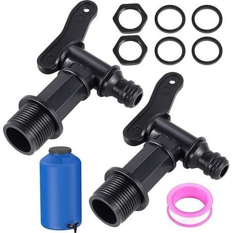 2 Pièces Robinet Cuve Plastique. Robinet Recuperateur Eau de Pluie 3/4. Robinet Exterieur Jardin. Robinet de Baril de Pluie Robinet Bidon. Robinet Reservoir Eau de Pluie pour Maison Jardin Irrigation (1/5)