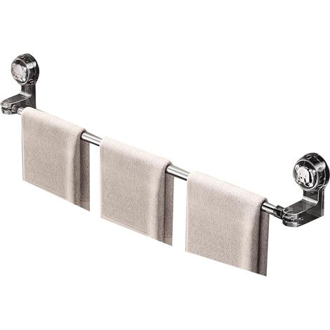Porte-serviettes mural extensible à ventouses, supports réglables, peu (1/5)