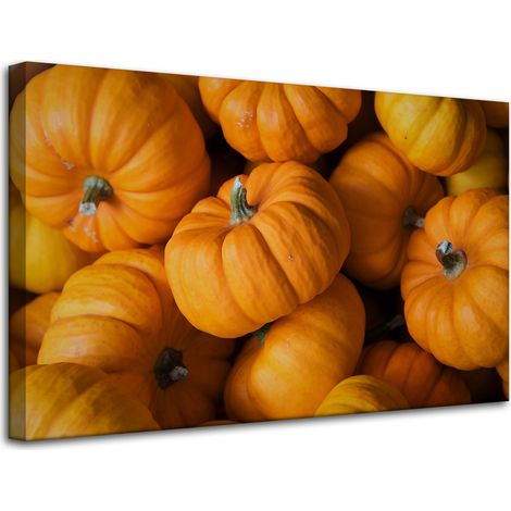 Leinwanddruck „Herbstliche Kürbisse für die Küche“, 80 x 50 cm