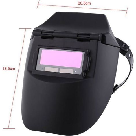 Masque de Soudeur Professionnel Autoobscurcissant Casque de Soudage Solaire Mont sur la Tte Noir Masque et lunette de soudure (1/4)