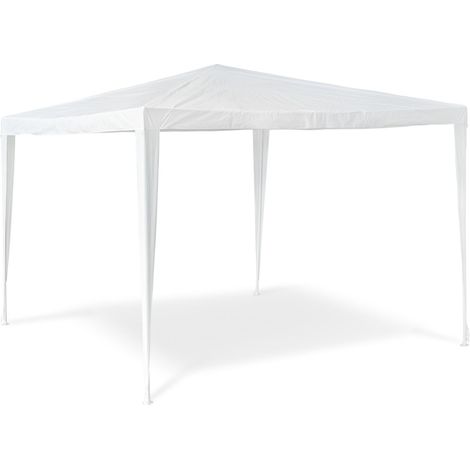 Relaxdays – Tonnelle de jardin 2,5 x 3 x 3 m – Structure en acier – Tissu hydrofuge 100 g PE – Montage rapide par clics – Protection contre pluie et soleil
