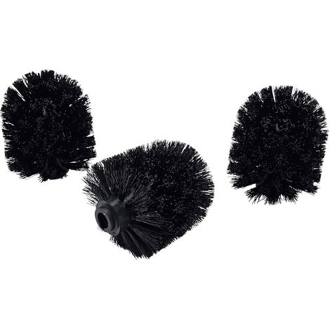 Lot de 3 têtes de brosse WC de rechange 80 mm/8,0 cm avec filetage M12/12 mm pour brosse WC Noir Longueur 9 cm (1/5)