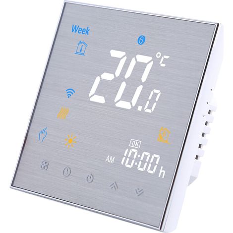 BTH-3000L-GCLW Thermostat intelligent WiFi pour chaudière à eau/gaz Contrôleur de température numérique Grand écran LCD Bouton tactile Commande vocale Compatible avec Amazon Echo/Home/Tmall Gen (1/5)