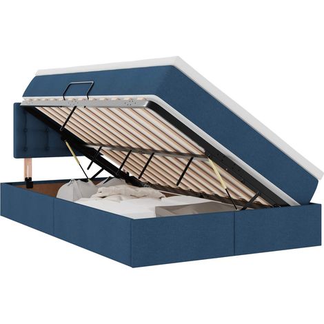 Maison Exclusive - Aufbewahrungsbett mit Matratze Blau 120 x 200
